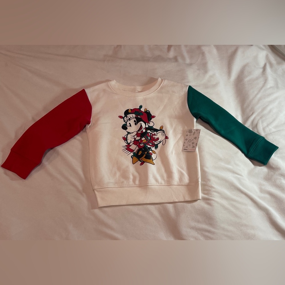 NWT Minnie Mouse Christmas Lights Sweatshirt
